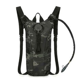 Sac D'hydratation Résistant À L'usure Oxford Tissu Imperméable À Eau Réglable Sac À Dos Pour Le Cyclisme Camouflage Noir