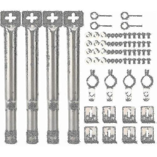 Barbecue à gaz réglable universel de remplacement en acier inoxydable Grill Tube de brûleur à tuyau droit,4pcs -gt