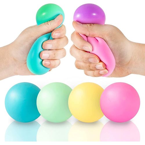Pack de 4 balles anti-stress à changement de couleur - Soft Rainbow Stress Balls Détendez-vous,soulagez l'anxiété Stress Toys