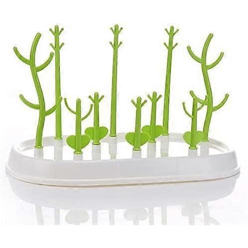 Nouveau Produit,Séchoir À Biberon,10 En 1 Support De Séchage Pour Bouteilles En Plastique Avec Ensemble D'arbres De Comptoir / Vert