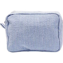 Sac Cosmétique Seersucker Pour Femmes Trousse De Toilette De Voyage Trousse De Maquillage Rayure Grande Bulle En Mousseline De Soie Trousse Pochette Sacs Organisateur Esthétique