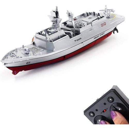 Modèle de bateau Télécommande Bateau Jouet Bateau Rapide Eau Électrique Anniversaire des enfants (argent)