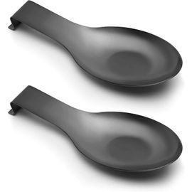 Nouveau,Adapté En Acier Inoxydable Noir Repose-Cuillère Pour Comptoir De Cuisine Ustensile De Cuisine Porte-Cuillère Porte De Louche Pour Cuisinière Résistant À La Rouille Grande Taille Sp