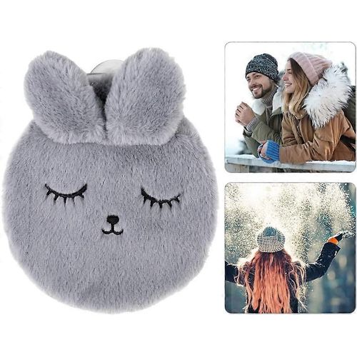 Bouillotte Avec Couvercle,Bouillotte En Peluche,Bouillotte Avec Pl Amovible Et Lavable