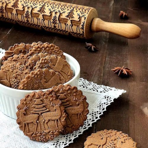 Taoup Ornements De Noël En Bois Noël Cookie Stick Rouleau À Pâtisserie Décoration De Table De Noël Pour La Maison