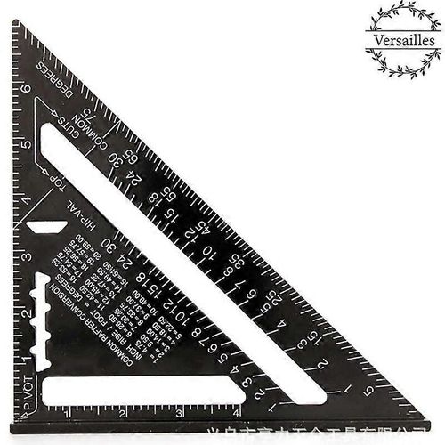 Promotion d'hiver,équerre de menuisier multifonctionnelle 180 mm Règle en aluminium métallique Guide de jauge carrée Angle du rapporteur 45 90 degrés / Outils de charpentier/Traci