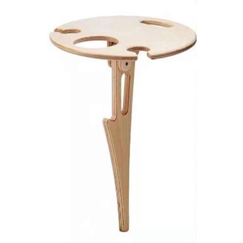 Table À Vin Pliable Portable En Plein Air Jardin Pelouse Pique-Porte-Vin En Bois Table Ronde