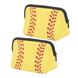 Trousse maquillage néoprène - Fermeture baseball 2025 - Jaune