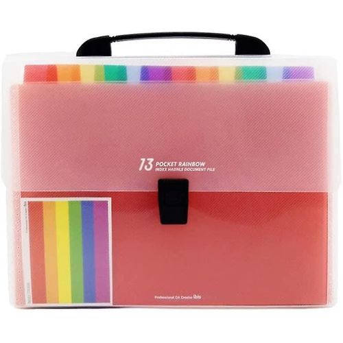 Organisateur De Fichiers Extensible 13 Pochettes Multicolores Chemise Accordéon Dossiers En Plastique Dossiers De Classement Port
