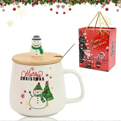 Tasse De Noël Café Avec Poignée,Tasse À Café En Céramique,Tasse À Café Décorative Tasse À Thème De Noël,Tasse En Porcelaine Festive