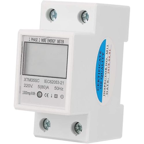 Compteur d'électricité numérique 220V 5(80)Un monophasé 2 fils 2P Compteur d'énergie électrique numérique Electricit