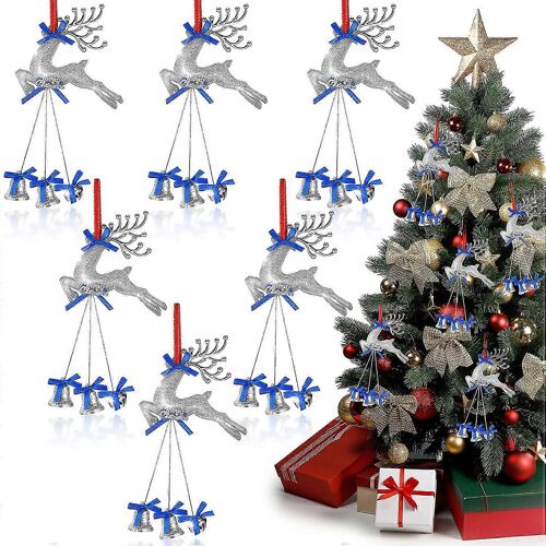 6 Pcs Cloche de Noël Ornement Renne Noël Ornement Renne Suspendu Renne Bell Elk Bell Pour La Maison