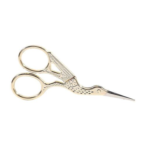 Ciseaux À Broder,Ciseaux De Grue À Broder En Acier Inoxydable Vintage Outils De Couture Avec Pointe Pointue Pour Le Travail D'art Sur Mesure Utilisation Quotidienne (Or)