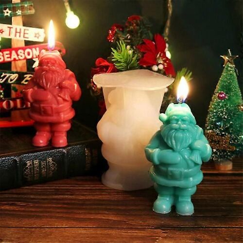 Moule À Bougie Parfumée Père Noël Bricolage Décoration De Noël Bougie En Plâtre Moule En Silicone Moule En Silicone Pendentif En Plâtre Parfumé De Noël