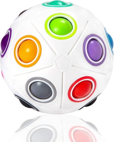 Boule de puzzle arc-en-ciel magique,20 trous Speed Cube Ball Jeu de puzzle Fun Anti-stress Boule magique Cerveau