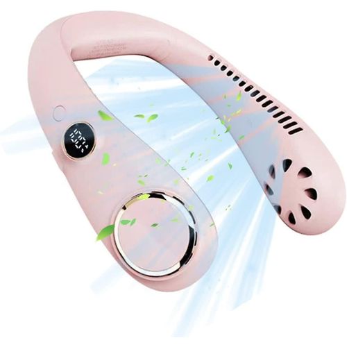 Ventilateur de cou suspendu avec rotation à 360 degrés (rose)