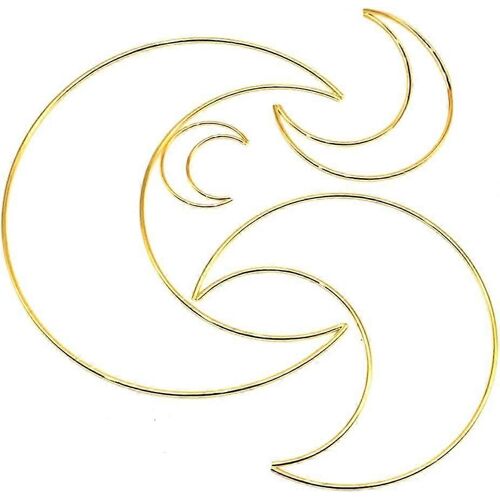 Bague En Métal Doré,4 Pcs Anneaux En Métal Ensemble Crafts,Anneau De Fil Artisanat Pour L'emballage,Bague Attrape-Rêves,Bague En Macramé,Art Floral,Couronne De Cerceau Floral Décor De Mariage
