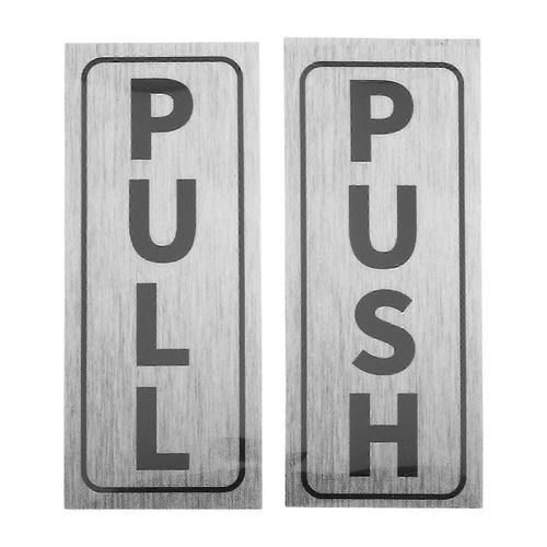 Porte coulissante autocollant pousser tirer signe pour l'utilisation au bureau 12.00X5.00X0.30CM Étiquettes transparentes 2Pcs