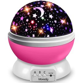 Lampe de projecteur de rotation 360 plafonnier,veilleuse de bébé LED 7 modes de couleur,anniversaire G