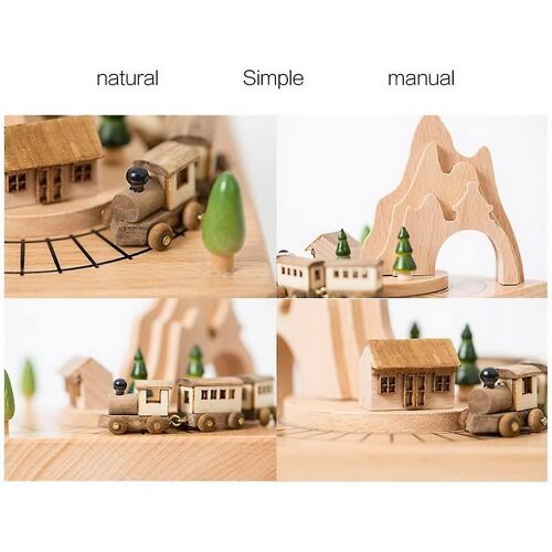 Boîte à musique avec boîte à musique en bois Boîte à musique de chemin de fer