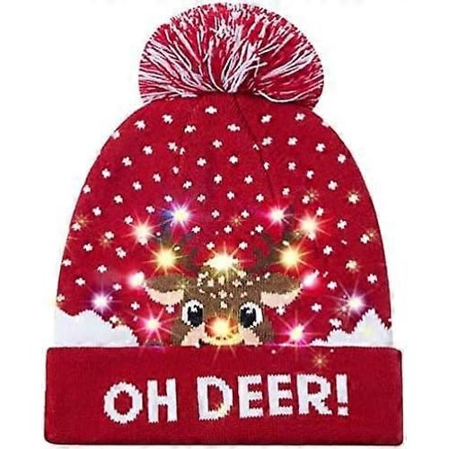 2024 Chapeau De Noël Led Chapeau Tricoté Chapeaux Fête Éclairage Hommes Drôle Chaud Nouveauté Unisexe Chapeau De Noël