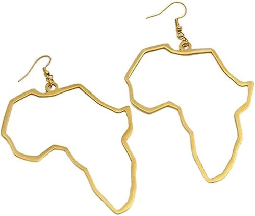 Mode Or Afrique Carte Hollow Out Drop Dangle Boucles D'oreilles Pour Filles Boucles D'oreilles Design Minimaliste Pour Femmes
