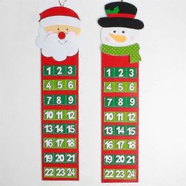 Bonhomme de neige Père Noël Calendrier de Noël Porte Fenêtre murale Décor de Noël Calendriers de l'Avent Noël
