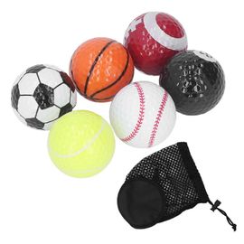 6pcs Golf Sports Training Balls Coloré Golf Practice Ball Gifts Set Diverses Balles Éléments Nouveauté Golf Balle Pour L'entraînement Au Golf