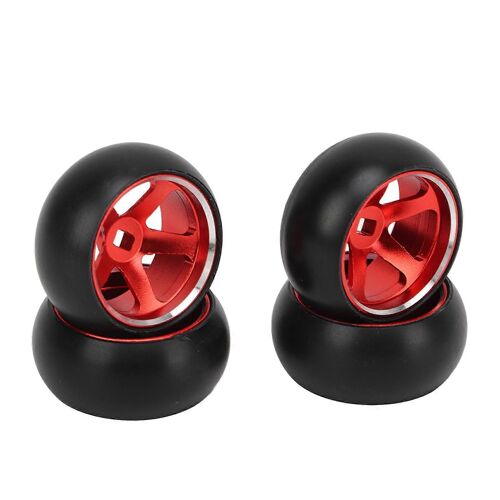 Lot de 4 pneus et roues RC en alliage d'aluminium pour Wltoys K989, K969, P939, 28413, 1/28, rouge