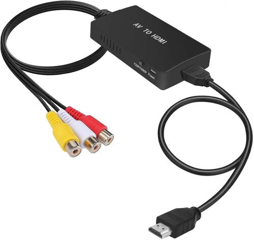 Convertisseur Rca vers Hdmi, prise en charge de l'adaptateur composite vers HDMI 1080p Pal / ntsc