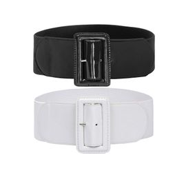 2023 Ceinture Extensible Pour Femmes Ceintures Élastiques Largesnoir+Blanc