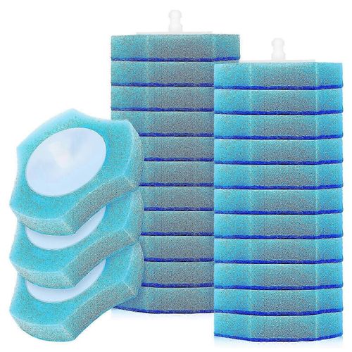 30pcs jetable toilette brosse recharges éponge brosses têtes toilette nettoyant remplacement
