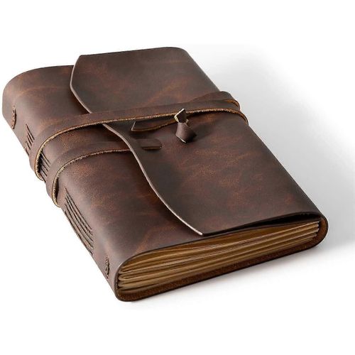 Carnet De Notes En Cuir - Carnet De Voyage Ligné Pour Homme, 12,7 X 18,8 Cm