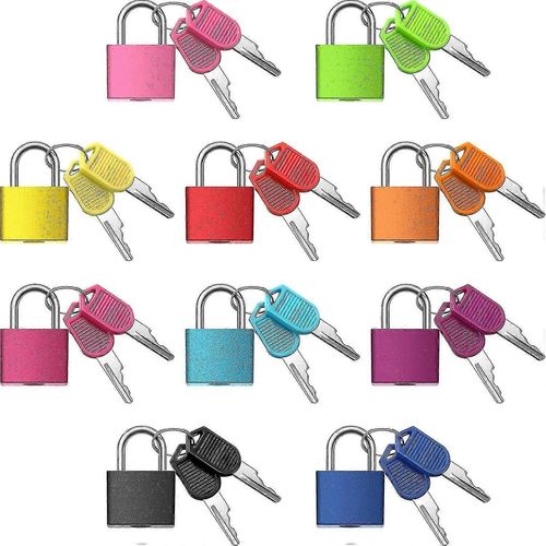 Nouveau,adapté 10 pièces serrures de valise avec clés,cadenas en métal cadenas à bagages petit cadenas multicolore cadenas W
