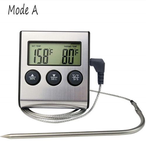 Thermomètre de cuisson numérique de cuisine,température des aliments pour la viande,pour four,barbecue,fonction minuterie avec sonde,compteur de chaleur pour la cuisson - Type Mode A