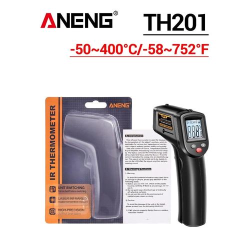 Aneng Th201 Celsius Affichage Thermomètre Infrarouge Numérique Haute Sensibilité Sans Contact Pistolet De Mesure De Température Hygromètre - Type Th201 Black