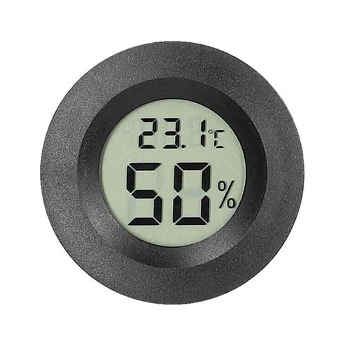 Mini thermomètre électronique rond,hygromètre numérique d'intérieur LCD,compteur de température et d'humidité,articles ménagers,1 pièce - Type Black