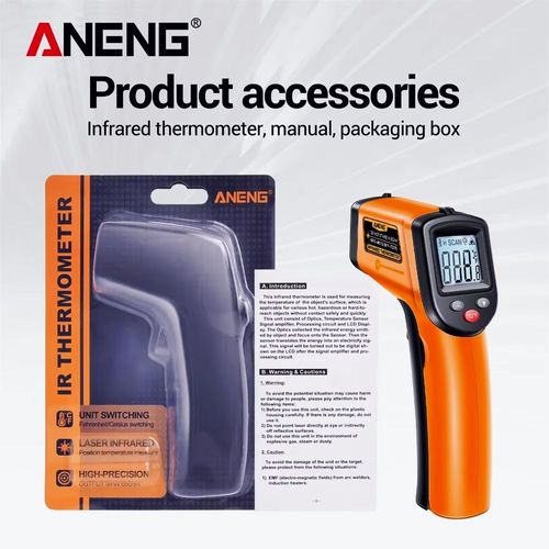 Aneng Th201 Thermomètre Infrarouge Lcd Hygromètre Pyromètre Sans Contact Imageur Hygromètre Ir Termometro Testeur Haute Sensibilité - Type Orange New Product