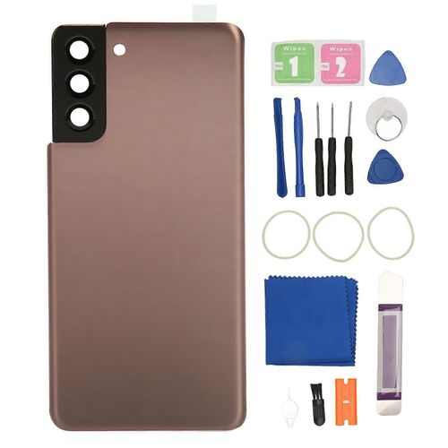Replacement Back Glass Cover For Samsung Galaxy S21 Plus Rear Glass Door Cover With Pre Installed Camera Lens Brown