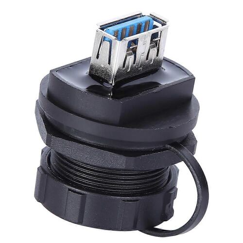 Connecteur USB étanche Contact en cuivre PA66 Isolateur USB3.0 Double Femelle Couvercle anti-poussière