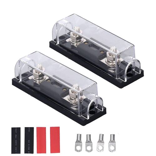 2 Pcs Audio Fusibles Supports 250a 48v Système Vidéo Stéréo Anl Bloc De Fusible Pour Rv Yachts Navires Véhicules Agricoles