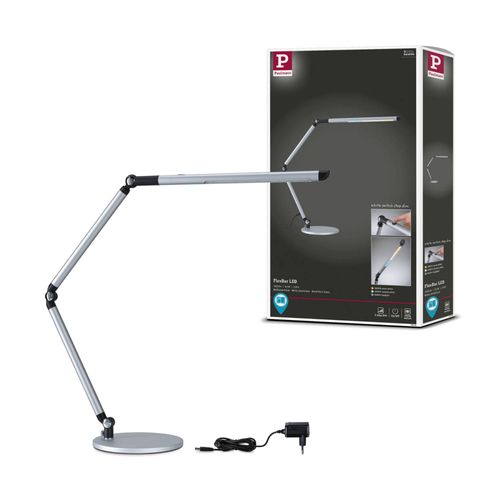 Flexbar Lampe De Bureau Led 9,5w Whitesw Dim Argent Métal/Plastique