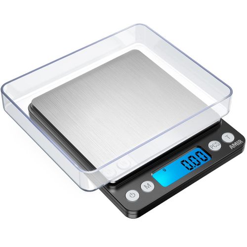 Balance De Précision, 500g/0.01g, Balance De Precision 0.01g, Balance De Cuisine Avec Fonction Tare Et Compte, Écran Lcd Rétroéclairé (Noir)