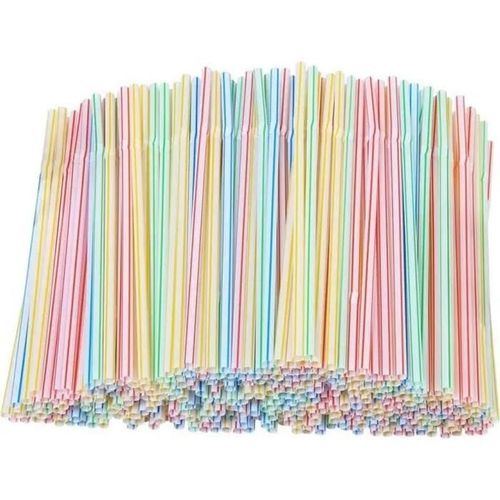 Pailles Jetables En Plastique - Zgeer - 800 Pièces - Couleurs Mixtes-Mixte
