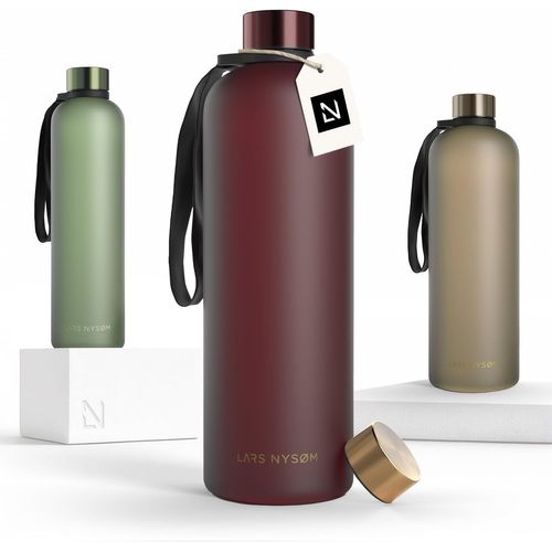 Tzf-Gourde 1,5l | Bouteille D'eau 1500ml | Gourde De Sport Ultralégère En Tritan | Idéal Pour Le Sport, Le Bureau, Le Yoga, Les Enfants | 2 Couvercles Inclus (Red - Gold, Xl 1500ml)