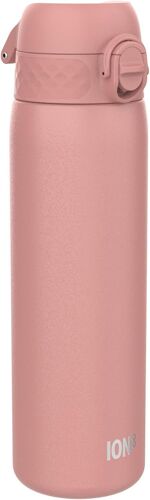 Gourde Inox Léger, 600ml, Non Isolé, Anti-Fuite, Facile À Ouvrir, Verrouillage Sécurisé, Lavable Au Lave-Vaisselle, Poignée De Transport, Durable, Acier Inoxydable, Rose Cendré