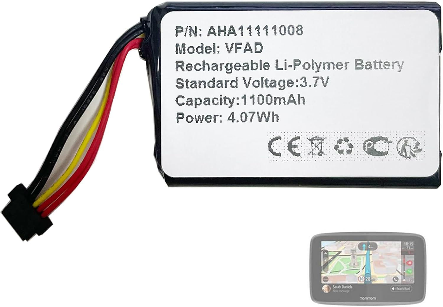 Vhbw Batterie Compatible Avec TomTom Start 50, Go Live 825 Europe GPS