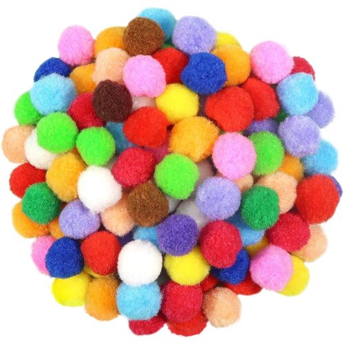 Mevronisshop-Toaob 300pcs Craft Pompoms Loisirs Creatifs Multicolore 2.5cm Gros Pompons Artisanale Moelleux Pour Bricolage Fournitures Décorations Couture Guirlandes Franges Projets Et Artisanat