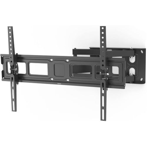 Support Mural Tv Inclinable Pivotant Téléscopique Garantie 10Ans (Tv 32 À 84 Pouces, 50Kg, Vesa Jusqu'À 600 X 400, 150°, 3 Articulations, Support Extensible, Cache Cables, Chevilles Fisher) Noir
