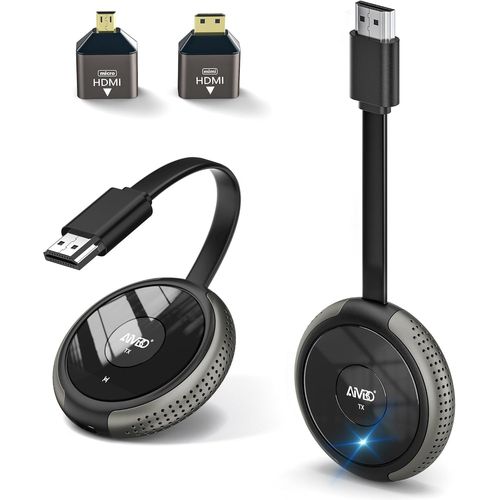 HDMI sans Fil 4k, Émetteur et Récepteur sans Fil HDMI 5.8G, 165FT/50M Wireless HDMI Extendeur Pas de Retard Streaming Vidéo et Audio pour TV Box/Laptop/Caméra vers TV/Projecteur/Monitor